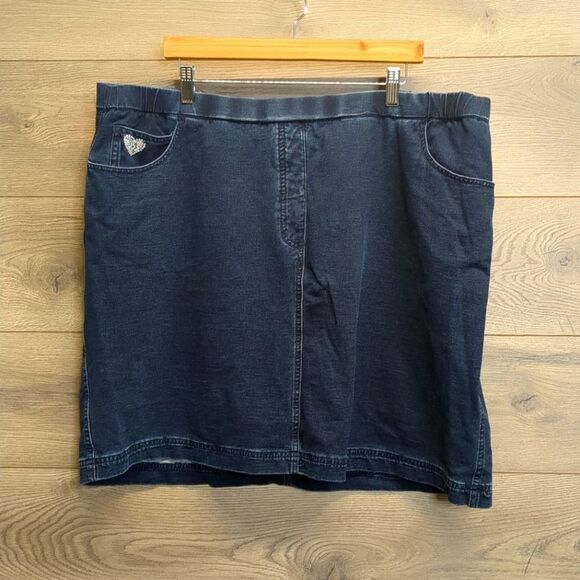 Quacker Factory Blue Knee-Length Casual Skort  Women's Plus Size 2X - Picture 1 of 8